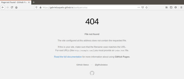github pages 404 error